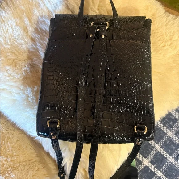 Brahmin Black Crocodile Embossed Bag - Picture 2 of 5